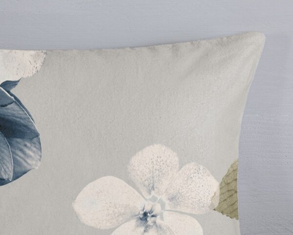 Modro-šedé prodloužené flanelové povlečení na dvoulůžko 200x220 cm Gabin – Good Morning