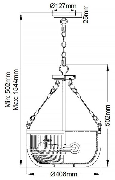 Quintiesse QN-ROUX3-NBR - Lustr na řetězu ROUX 3xE27/60W/230V zlatá