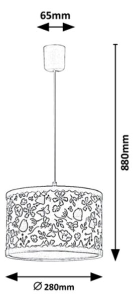 Rabalux 3079 závěsné stropní svítidlo Hanka 1x40W | E27 - růžová, bílá se vzorem