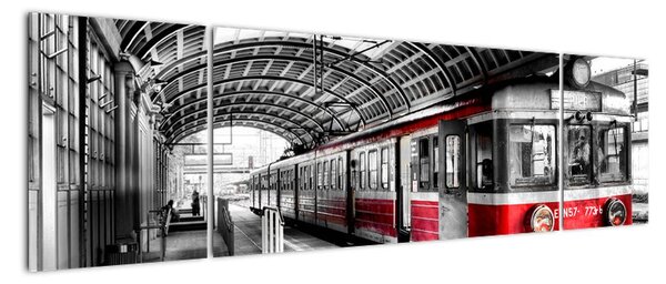Vlakové nádraží - moderní obraz (170x50cm)