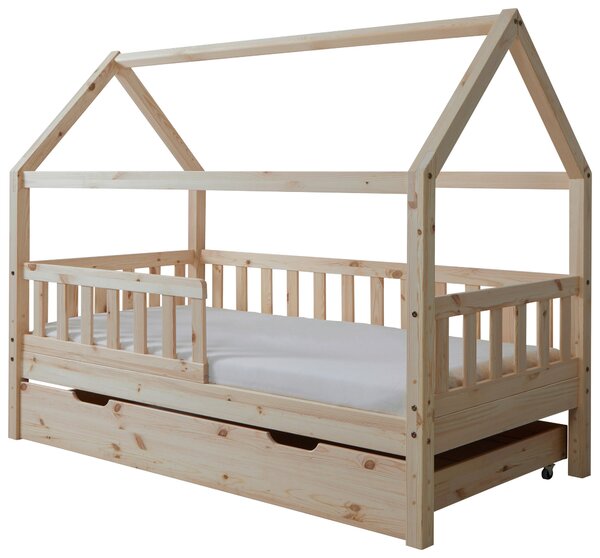 DĚTSKÁ POSTEL SE STŘÍŠKOU, 80/160 cm, přírodní barvy MID.YOU - Online Only dětské postele, Online Only