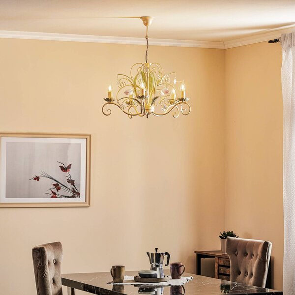 Luminex Lustr Luce, pětilampový, stmívatelný, Obývací pokoj / jídelna, kov, Florentinský