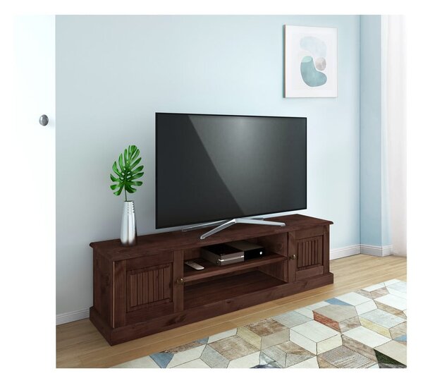 Hnědý TV stolek z borovicového dřeva 45x40 cm Mille – Støraa