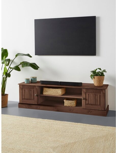 Hnědý TV stolek z borovicového dřeva 45x40 cm Mille – Støraa