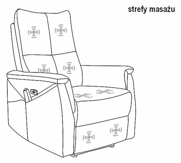 NEO VELVET M masážní relaxační křeslo, elektrické, skořicová