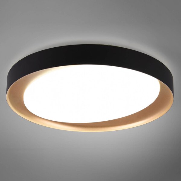 Reality Leuchten LED stropní světlo Zeta tunable white, černá/zlatá, stmívatelný, Černá, Obývací pokoj / jídelna, Plast, Moderní