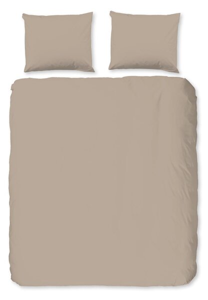 Hnědé flanelové prodloužené povlečení na dvoulůžko 240x220 cm – Good Morning