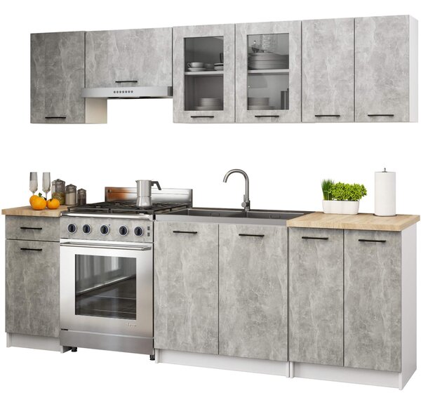 Kuchyňská sestava 240 cm Ozara II B (beton)