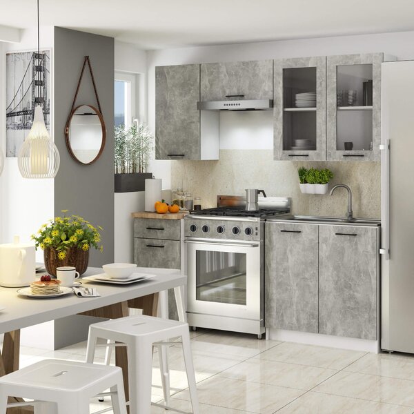 Kuchyňská sestava 180 cm Ozara C (beton). Akce -10%