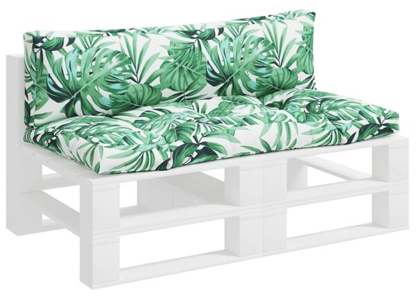 Podušky na palety 2 ks vzor listů textil