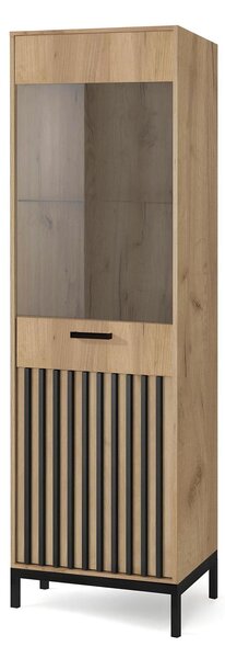 Vitrína Lamello W1 (dub craft + černá)
