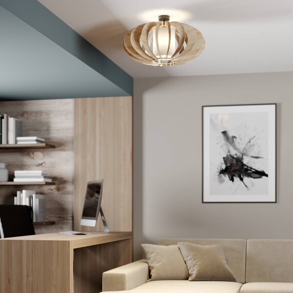 Stropní světlo Modern A L s dřevěnými lamelami Ø 60 cm