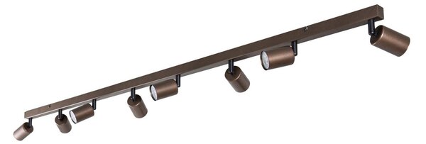 TK Lighting Stropní bodové topení, nastavitelné, hnědé, osmiplamenné lineární, stmívatelný, Hnědá / rez, Obývací pokoj / jídelna, kov, Moderní, Stropní svítidlo