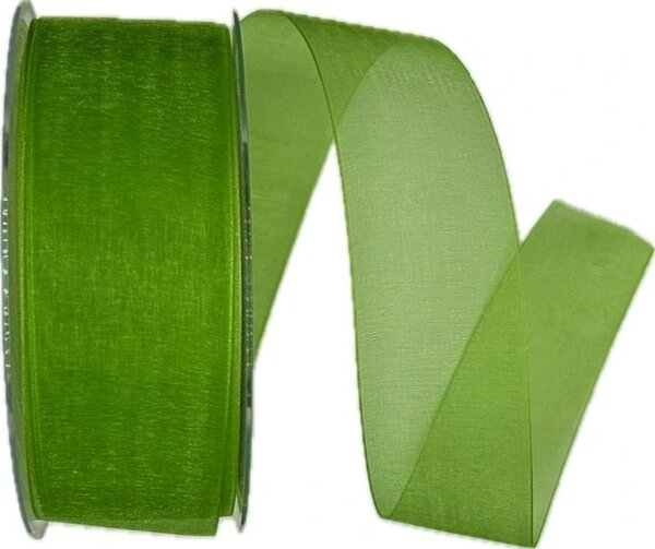 Stuha organzová BEAUTY ORGANDY GREEN zelená 40mm x 50m A (4,-Kč/m)