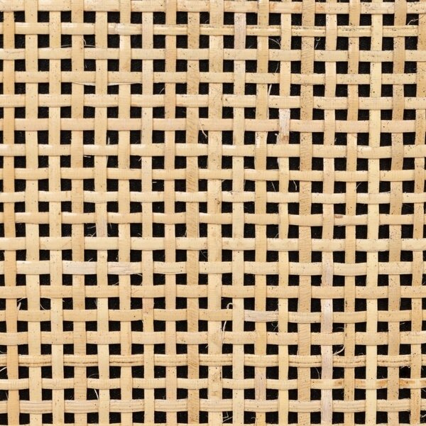 White Label Černá lakovaná komoda s ratanovou výplní WLL GUUJI 70 x 38 cm