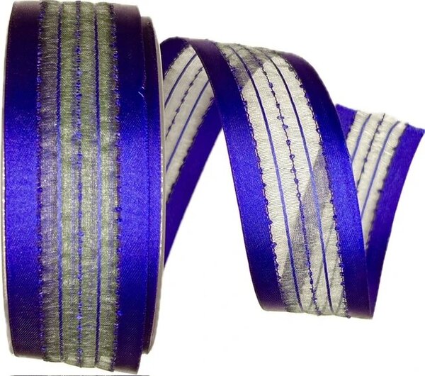 Stuha saténová SANTIAGO BLUE tmavě modrá A 40mm x 20m (8,-Kč/m)