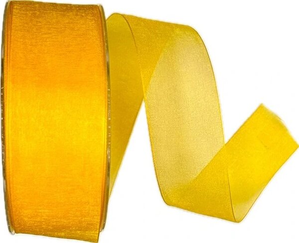 Stuha organzová BEAUTY ORGANDY YELLOW žlutá 40mm x 50m A (4,-Kč/m)