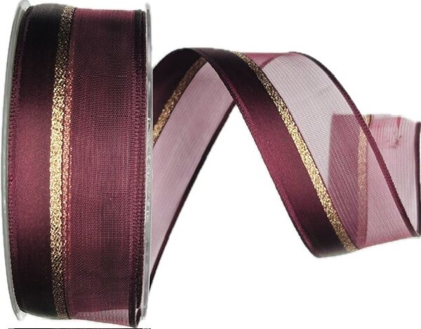 Stuha vánoční PURPLE CLUB satén-organza 40mm x 20m A (8,-Kč/m)