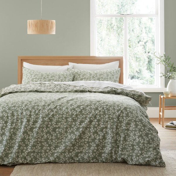 Zelené povlečení na dvoulůžko z bavlněného perkálu 200x200 cm Shadow Leaves – Bianca