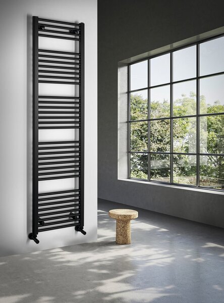 Aqualine Aqualine, DIRECT topné těleso s bočním připojením 450x960 mm, černá mat, ILR94B