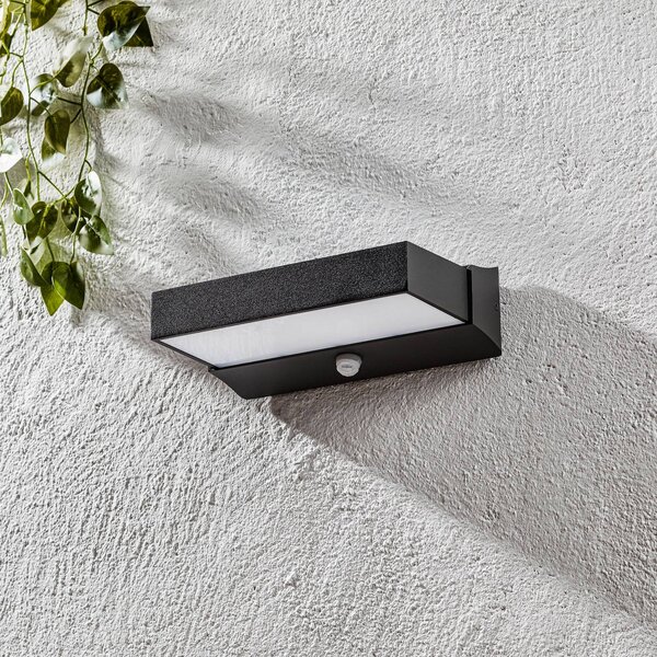Trio Lighting LED venkovní světlo Cuando s detektorem pohybu, Černá, Hliník, Moderní, Nástěnné svítidlo / světlem dolů