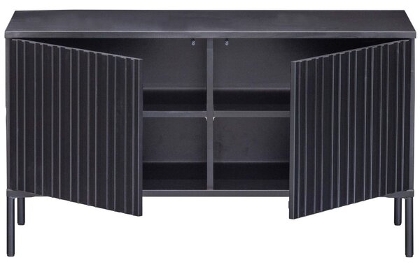 WOOOD Černý borovicový TV stolek Gravia 100 x 44 cm