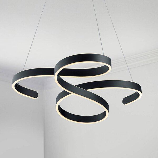 Trio Lighting LED závěsné světlo Francis, antracit, stmívatelný, Černá, Obývací pokoj / jídelna, kov, Moderní