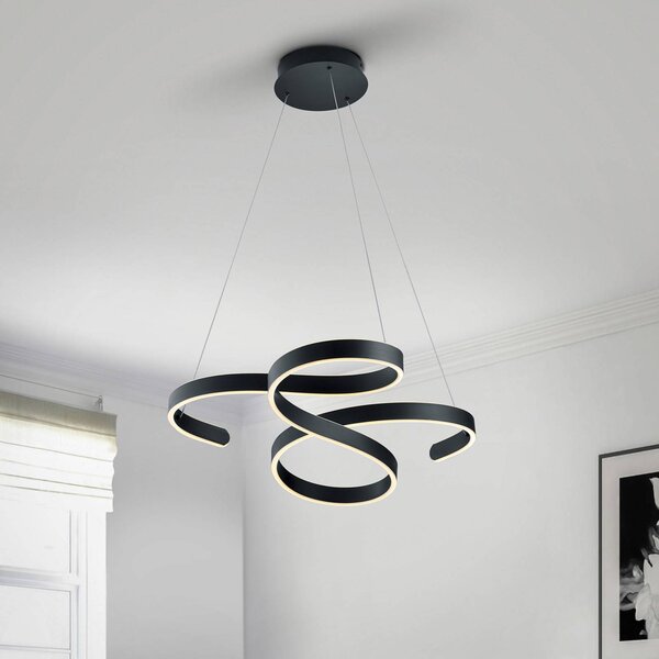Trio Lighting LED závěsné světlo Francis, antracit, stmívatelný, Černá, Obývací pokoj / jídelna, kov, Moderní