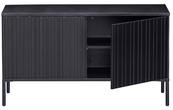 WOOOD Černý borovicový TV stolek Gravia 100 x 44 cm