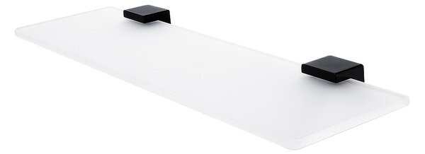 Police do koupelny skleněná, sklo bílé extra čiré matné, úchyt černý, 50 cm NIMCO KIBO černá Ki-14091B-50-90