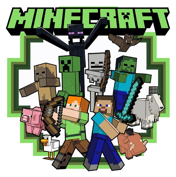 PIPPER. Textilní samolepka na zeď "Minecraft 2"