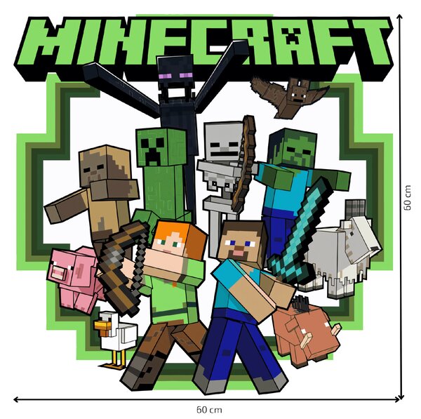 PIPPER. Textilní samolepka na zeď "Minecraft 2"