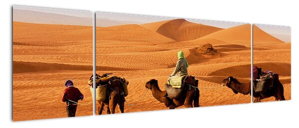 Velbloudi v poušti - obraz (170x50cm)