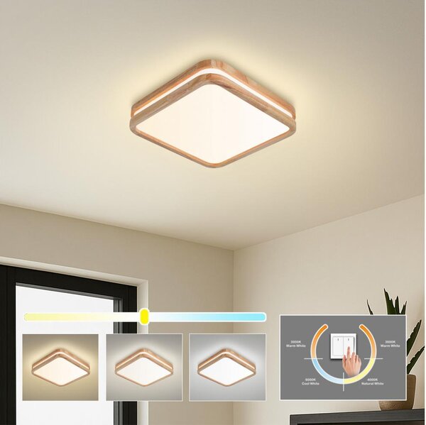 Brilagi -LED Stropní sv. MOLINA SQUARE LED/32W/230V 3000/4000/6000K dub 30x30 cm