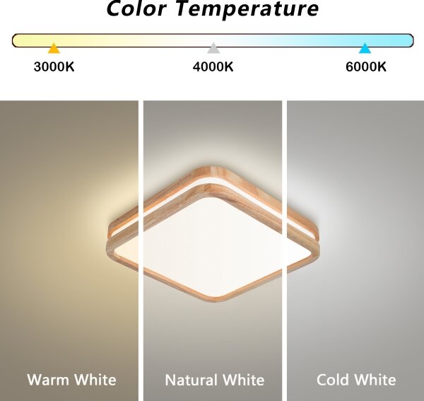 Brilagi -LED Stropní sv. MOLINA SQUARE LED/32W/230V 3000/4000/6000K dub 30x30 cm