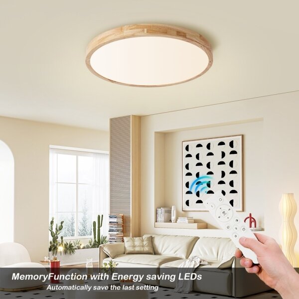 Brilagi - LED Stmív. svítidlo WOODLINE LED/72W/230V 3000-6000K dub pr. 60 cm +DO