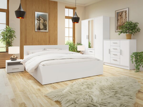 Ložnice Neralli I, Rozměr postele: 160 x 200 cm, Barva dřeva: Bílá alpská 5903211302695