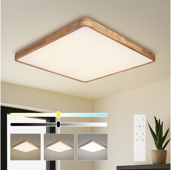 Brilagi - LED Stmív. svítidlo WOODLINE SQUARE LED/100W/230V dub 80x80 cm + DO