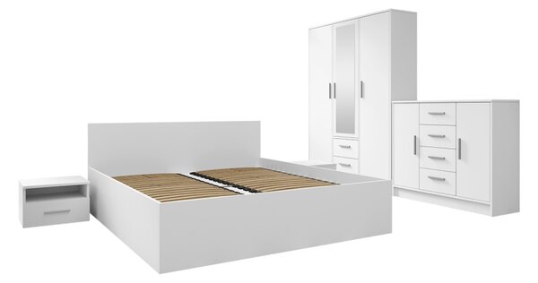 Ložnice Neralli I, Rozměr postele: 160 x 200 cm, Barva dřeva: Bílá alpská 5903211302695