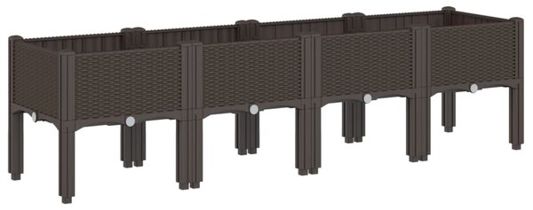 Zahradní truhlík s nohami hnědý 160 x 40 x 42 cm PP