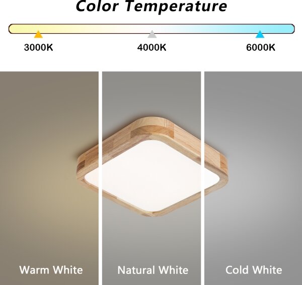Brilagi - LED Stropní sv. WOODLINE SQUARE LED/32W/230V 3000/4000/6000K dub 30x30