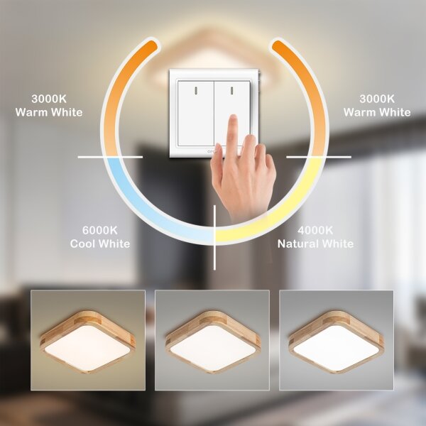 Brilagi - LED Stropní sv. WOODLINE SQUARE LED/32W/230V 3000/4000/6000K dub 30x30