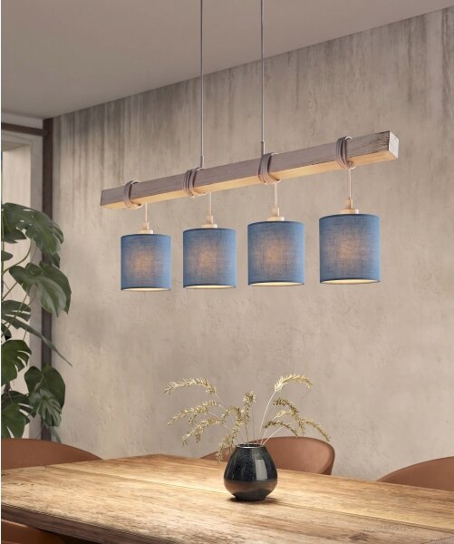 Brilagi - LED Lustr na lanku NUBILA 4xE27/60W/230V šedá/tmavě modrá
