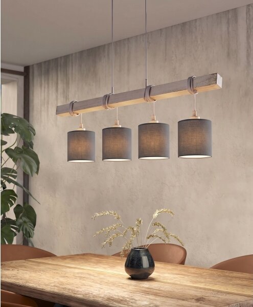 Brilagi - LED Lustr na lanku NUBILA 4xE27/60W/230V šedá/antracit