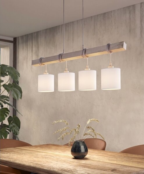 Brilagi - LED Lustr na lanku NUBILA 4xE27/60W/230V šedá/bílá
