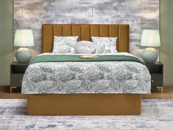 Boxspring postel 160 cm Asencion (hořčicová)