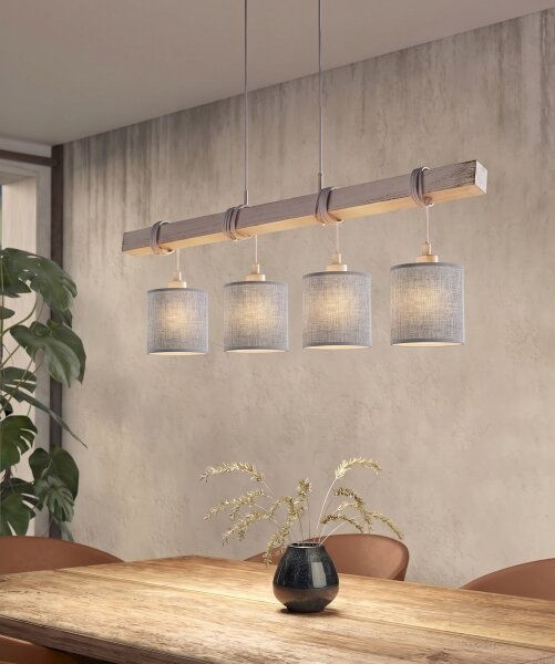 Brilagi - LED Lustr na lanku NUBILA 4xE27/60W/230V šedá