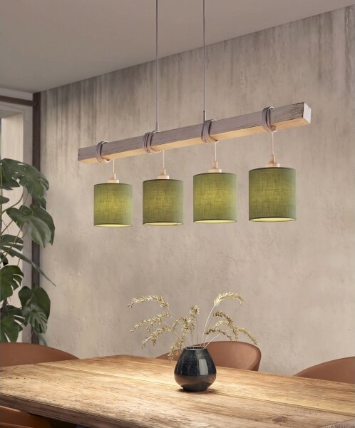 Brilagi - LED Lustr na lanku NUBILA 4xE27/60W/230V šedá/zelená
