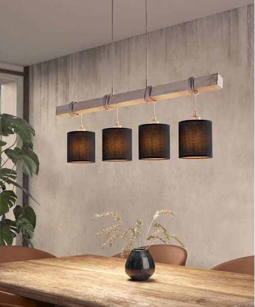 Brilagi - LED Lustr na lanku NUBILA 4xE27/60W/230V šedá/černá