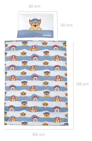 Bavlněné dětské povlečení do postýlky 100x135 cm Paw Patrol – Roba